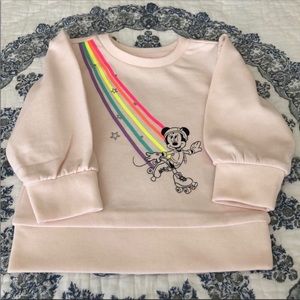 Baby Gap Minnie Mouse Skating Sweatshirt 18-24M Spring Rainbow Disney NWT!!